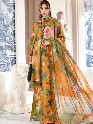 M Basics By Maria B Unstitched 3 Piece Emb Lawn Eid 2 Collection Design 10B (MB-24-010B)