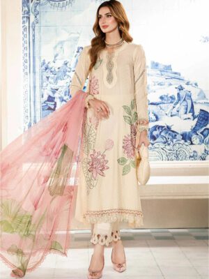 M Basics By Maria B Unstitched 3 Piece Emb Lawn Eid 2 Collection Design 1A (MB-24-001A)