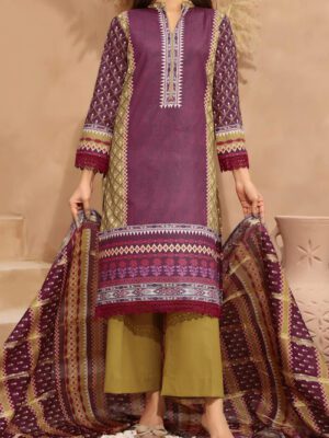 UNSTITCHED ICON PRINTED LAWN Design 4  (2024-ALD-004 )