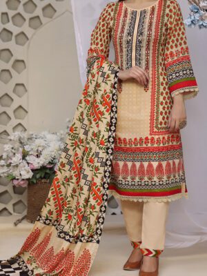 UNSTITCHED DAMAN PRINTED LAWN Design 14 (2024-ALD-069)