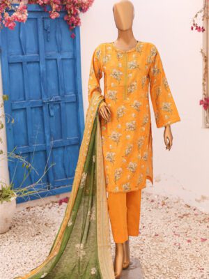 BIN SAEED Stitched 3 Piece Printed LAWN Design 2 (BSD-VOL9-002)