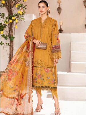 M Basics By Maria B Unstitched 3 Piece Emb Lawn Eid 2 Collection Design 2A (MB-24-002A)