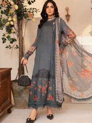 M Basics By Maria B Unstitched 3 Piece Emb Lawn Eid 2 Collection Design 2B (MB-24-002B)
