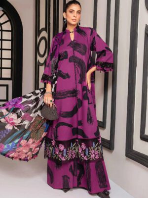 M Basics By Maria B Unstitched 3 Piece Emb Lawn Eid 2 Collection Design 5B (MB-24-005B)