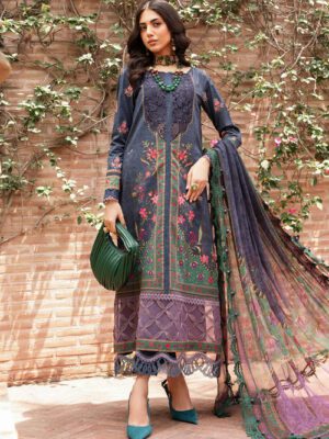 M Basics By Maria B Unstitched 3 Piece Emb Lawn Eid 2 Collection Design 6B (MB-24-006B)