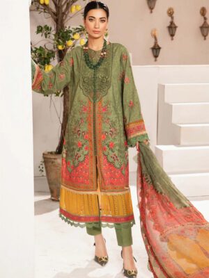 M Basics By Maria B Unstitched 3 Piece Emb Lawn Eid 2 Collection Design 6A (MB-24-006A)