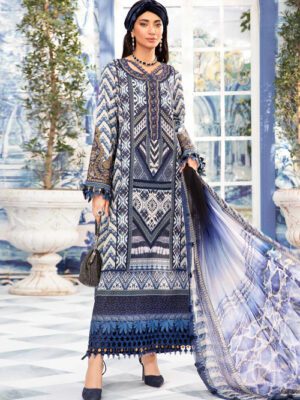 M Basics By Maria B Unstitched 3 Piece Emb Lawn Eid 2 Collection Design 8B (MB-24-008B)