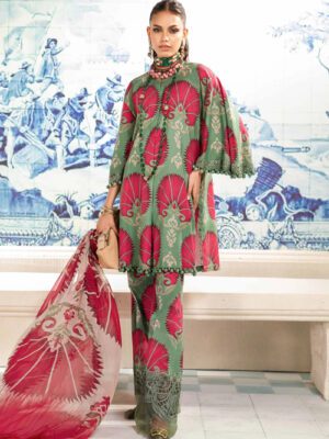 M Basics By Maria B Unstitched 3 Piece Emb Lawn Eid 2 Collection Design 9A (MB-24-009A)