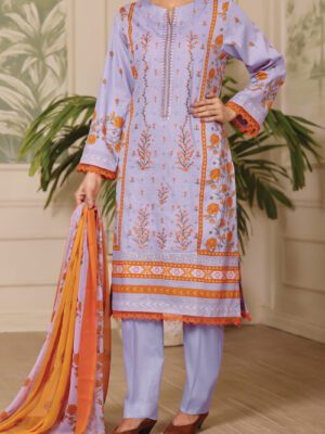UNSTITCHED SAUDA SAAD EMB LAWN Design 3 (2024-ALD-078)