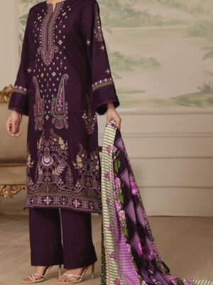 UNSTITCHED SAUDA SAAD EMB LAWN Design 8 (2024-ALD-083)