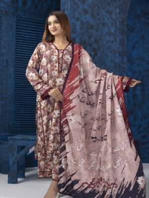 AFSAANA By REGALIA TEXTILE Unstitched 3 Piece Digital Printed Linen vol 2 Winter Collection Design 7 (AFSAANA-D-007)