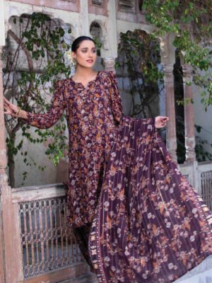 Ehala By Tawakkal Unstitched 3 Piece Digital Printed Linen Winter Collection Design 2 (Ehala-D-002)