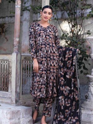 Ehala By Tawakkal Unstitched 3 Piece Digital Printed Linen Winter Collection Design 8 (Ehala-D-008)