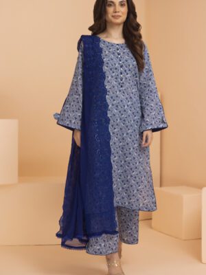 Print Kari By Regalia Textile Unstitched 3 Piece Print Kari With Chiffon Cutwork Dupatta Collection Design 1 (REG-PKARI-001)