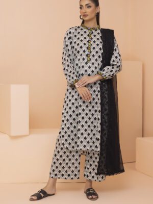 Print Kari By Regalia Textile Unstitched 3 Piece Print Kari With Chiffon Cutwork Dupatta Collection Design 8 (REG-PKARI-008)