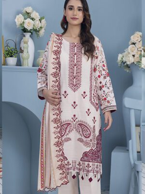 SALINA Khaddar By Regalia Textile Unstitched 3 Piece Embroidered Khaddar Winter Collection Design 5 (SALINA-D-005)