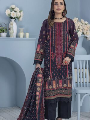 SALINA Khaddar By Regalia Textile Unstitched 3 Piece Embroidered Khaddar Winter Collection Design 6 (SALINA-D-006)